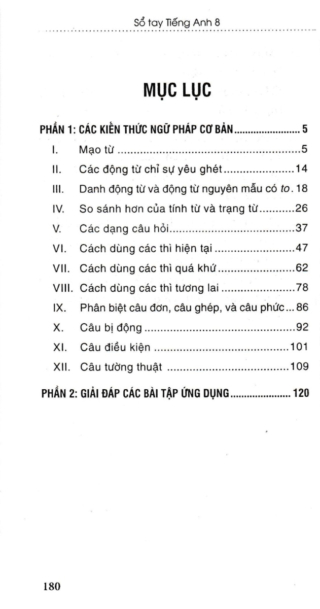 SỔ TAY TIẾNG ANH LỚP 8 (Dùng chung cho các bộ SGK hiện hành)